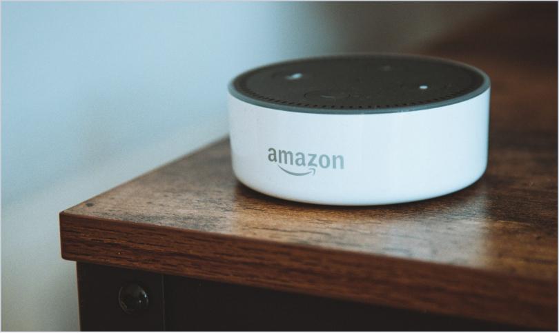 echo dot on side table