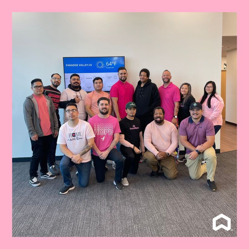 SmartRent team members support breast cancer research. 