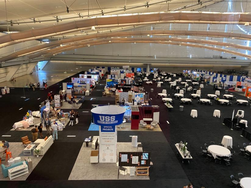 The exhibit hall at ACUHO-I hosted hundreds of vendors.