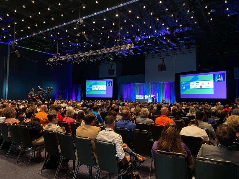 ACUHO-I attendees gather for one of two speaking sessions.