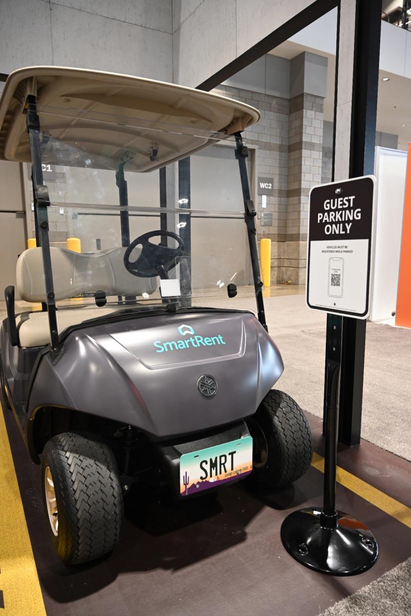 image of smart parking demo golf cart