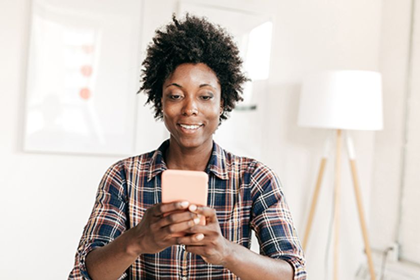 woman on smart phone