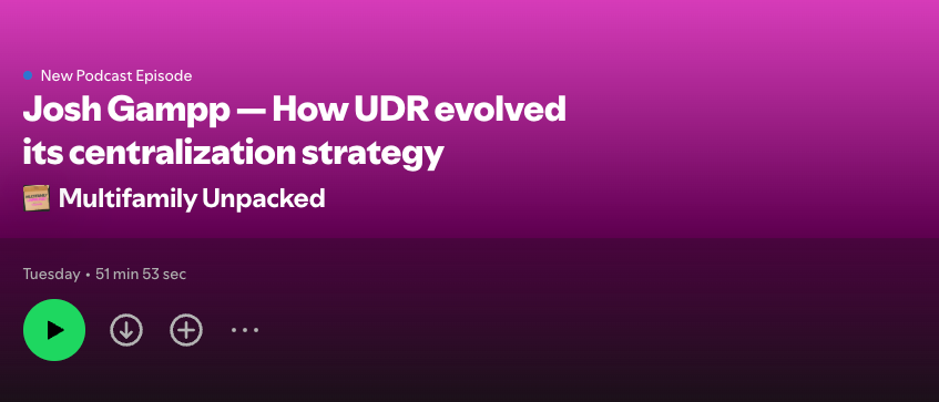 Josh Gampp - How UDR evolved its centralization strategy