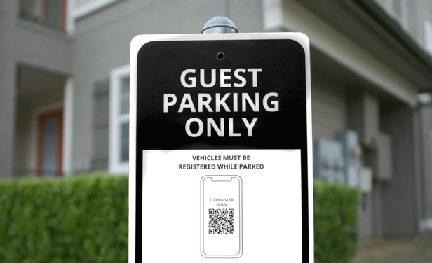image of smartrent guest parking sign in front of property